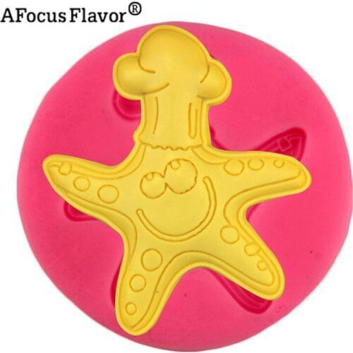 1 Pc 3D Starfish Silicone Mold Resin Soap Wax Chocolate Biscuit Marshmallow Mold Cake Decorator Bakery Fondant Tools