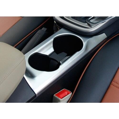 1Pc Car ABS Interior Water Cup Holder Frame Cover Trim Decorate Sticker For Ford Escort 2015