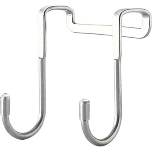 2pcs Stainless Steel Free Punching Cabinet Door Without Trace Hook S-type Door Hanger Hanger Door Back Coat Hook Storage Hanger
