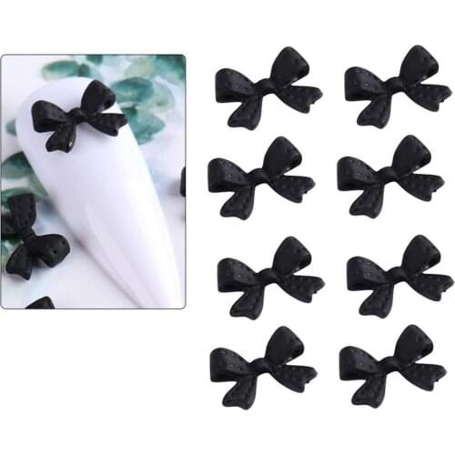 20Pcs/Set Nail Bowknot Decoration Frosted 3D Effect Resin Nail Art Colorful Bow Ornament Cute Accessories DIY Nail Art Tools