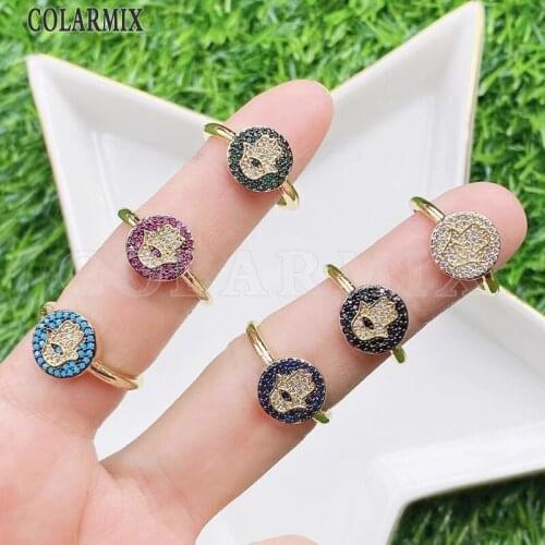 6 Piece Hamsa Zircon rings Mix color zircon rings accessories jewelys rings women party ring Zircon rings 31728