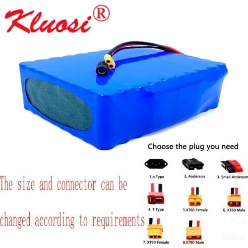 KLUOSI 48V Battery 48V 28Ah 13S8P 1200W 54.6V Li-ION Battery Pack for Motor Electric Scooter Vehicle Ebike Bicycle with 30A BMS