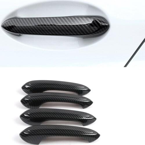 Car Accessories ABS Carbon Gate Door Handle Trim Frame Sticker Cover Exterior Decoration Moulding for BMW 3 Series G20 2019-2021