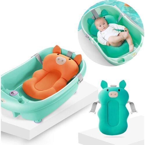 Newborn Baby Shower Safety Bath Seat Pillow Security Portable Air Cushion Children Bed Infant Baby Bath Pad Non-Slip Bathtub Mat