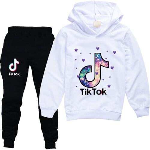 TIK TOK Children Clothing Autumn Girls Clothes Costume Cartoon Suit Kids Clothes Tracksuit Girls Clothing Sets