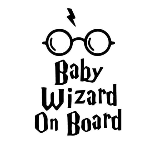 Baby Wizard on Board Body Window Car Sticker Funny Vinyl Decal Car Styling Accessories 11.2X16.5CM