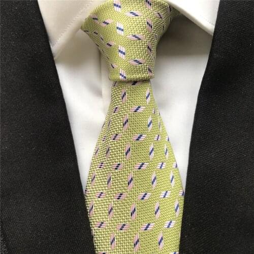 10 cm Width New Design Mens Ties Jacquard Woven Neck Tie Green Plaids Gravatas for Gentlemen