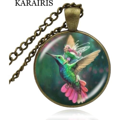 KARAIRIS Fashion Fairy Tale Series Necklace Fairy Story Glass Cabochon Dome Pendant Chain Necklace for Kid Accessories