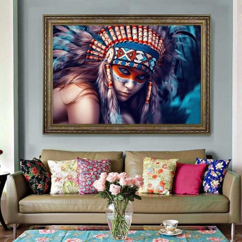Beautiful Africa Girl Canvas Painting Print Nordic Poster Wall Art Picture For Living Room Home Decor Decoration Frameless