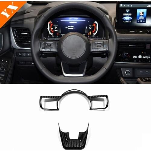 For Nissan Qashqai J12 X Trail T33 Rogue Car Steering Wheel Switch Button control Decor Cover 2021 2022 ABS Carbon accessories