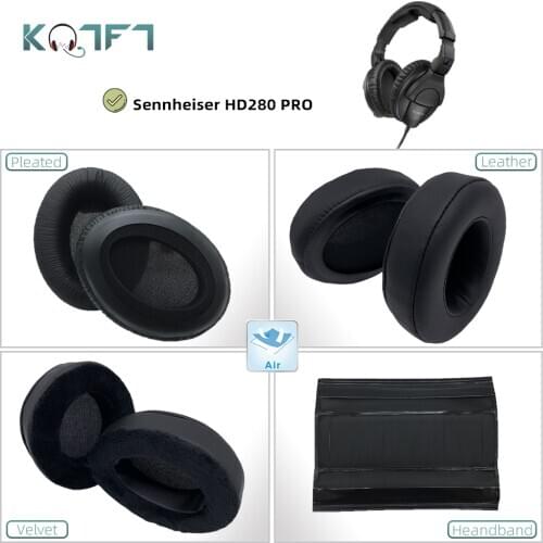 KQTFT 1 Sst of Replacement Ear Pads Headband for Sennheiser HD280 PRO HD-280 Headset EarPads Earmuff Cover Bumper Cushion Cups