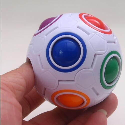 YJ Creative Spheric Magic Rainbow Ball Plastic Magic Balls Puzzle Children Educational Learning Luminous Cube Toys for Children
