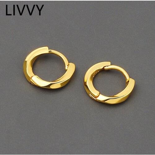 LIVVY Minimalist Silver Color Irregular Round Earrings For Charm Women Vintage Trendy Design Jewelry Party Accessories Gifts