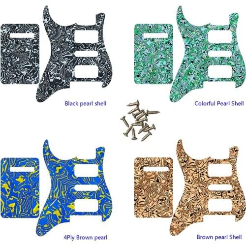 Guitar Pickguard-For No Control Hole Left Hand US 11 Holes Strat With Floyd Rose Tremolo Bridge HSH Scratch Plate & Back Plate