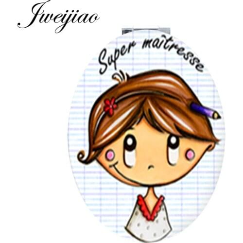 Youhaken Merci Oval Maitresse French words PU moive leahter New Womens Fashion Purse espejo de maquillaje anniversary CT319