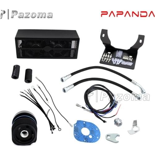Pazoma Durable Waterproof Fans Black Metal Motorcycle Cooling System Oil Cooler for Harley Touring Models 1999-2008
