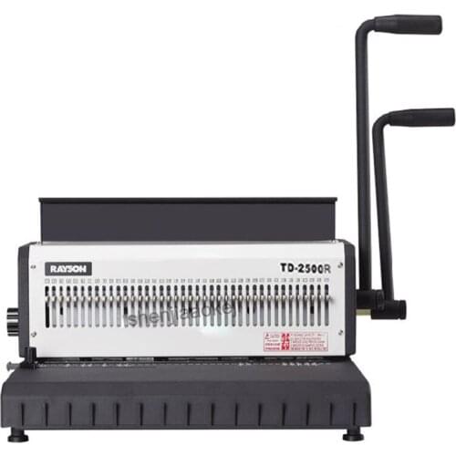 A4 paper manual Wire Binding Machine TD-2500R (Round ) iron ring binding machine desk calendar punch machine 300 sheets binding