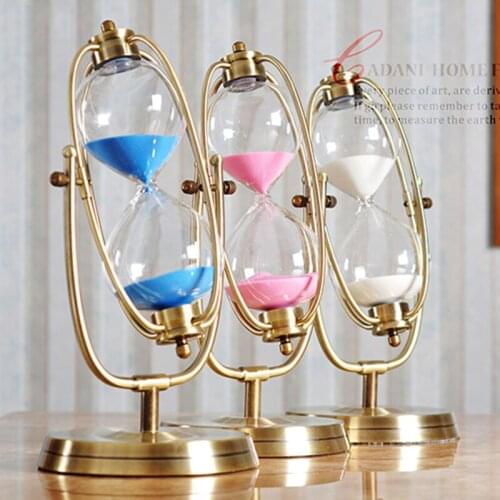 Hourglass Timer 30 Minutes Time Metal Hourglass Birthday Gift European Decorative Pendant Shaking Murals Home Decoration Gifts
