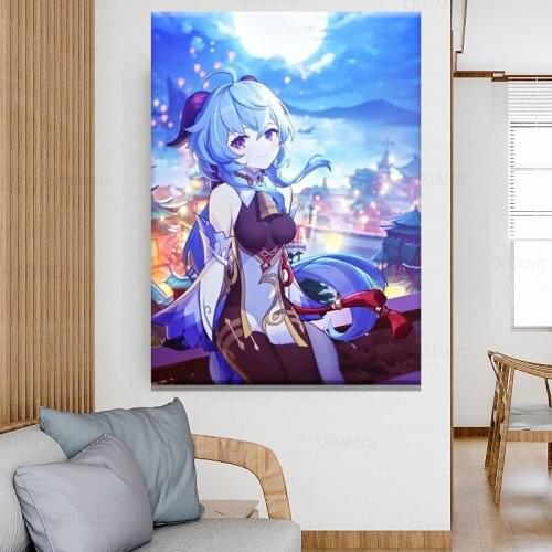 Genshin Impact Posters HD Poster Anime Girl Poster Sticker Home Decor Study Bedroom Bar Cafe Wall Painting