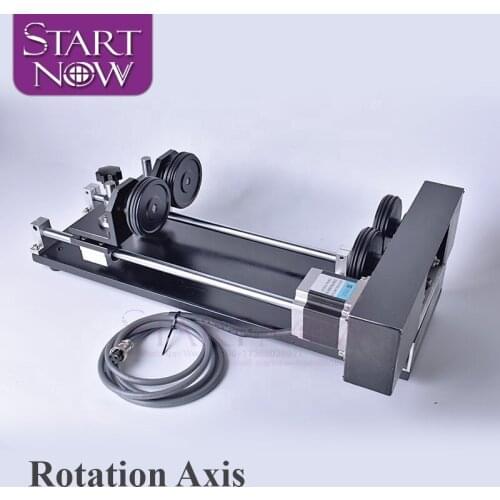 Startnow Rotary Engraving Attachment With Wheels Rollers Stepper Motors For CO2 CNC Laser Engraver Cutting Machine Rotation Axis