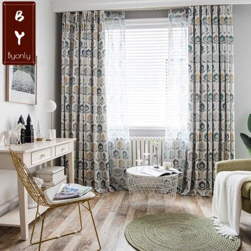 Simple White Curtains for Living Room, Bedroom Balcony Polyester Cotton Window Blue Curtains Tulle Hige Shade