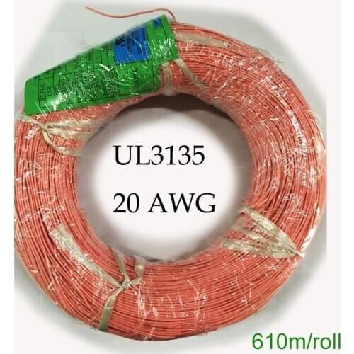UL3135 20AWG Silicone Rubber Wire, 600V 0.56mm2 Heatproof Max 200 Celsius Tinned Copper Electrical Microwave Oven Cable Cord