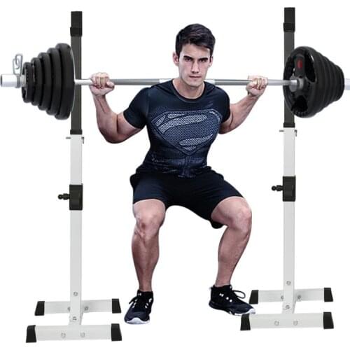 Adjustable Height 105-160cm Multifunctional Barbell Squat Rack Split All Black Fitness Equipment Sturdy Maximum Load 150 Kg HWC