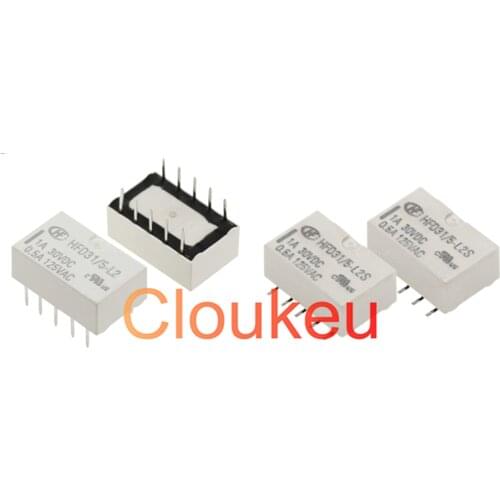 100Pcs Relay HFD31/5 12 24-L2S L2 1A 5V 12V 24V 10pin