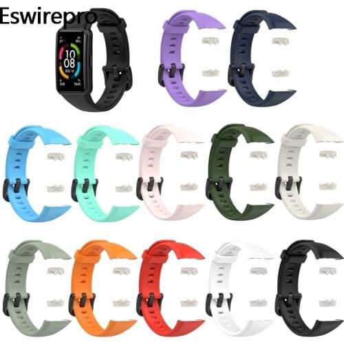 For Huawei Honor Band 6 Smart Watch Replacement Sport Silicone Watch Band Wrist Strap Adjustable Watchbands