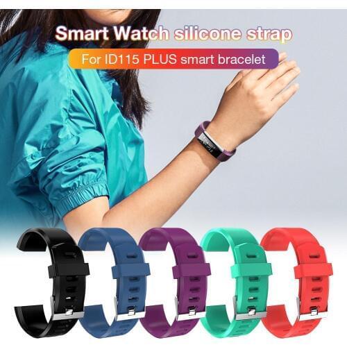 Silicone Replacement Watch Strap Soft Scratch Resistant Wristband Watchband for ID115 Plus Fitness Tracker Sports Watch Strap