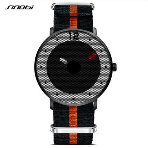 SINOBI Fashion Men Watch Waterproof Nylon Strap Sport Watches Top Luxury Brand Male Quartz Watch Clock reloj hombre