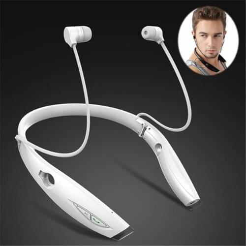 Headset Foldable Neckband Handsfree Sport Headphone Earphones Noise Cancelling Earbuds with Mic for iPhone Android