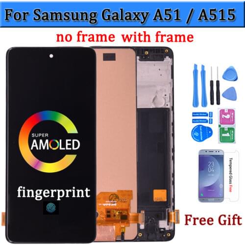 Super AMOLED Display For Samsung Galaxy A51 LCD A515 A515F A515F/DS A515FD Touch Screen with frame Digitizer Assembly