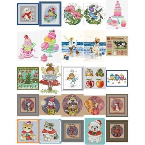 Top selling 4.87usd light coffee 5 Counted Cross Stitch 11CT 14CT 18CT animals Cross Stitch Kits Embroidery Needlework Sets