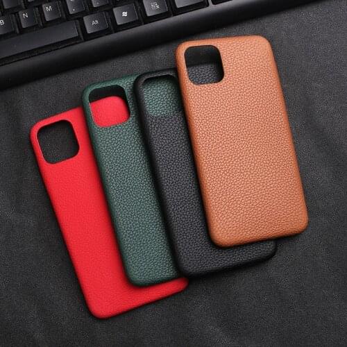 Ultra Thin Litchi Texture PU Leather Case for iPhone X XR Xs 11 6 SE 7 8 Plus Luxury Soft Back Cover for iPhone 12 Pro Max case