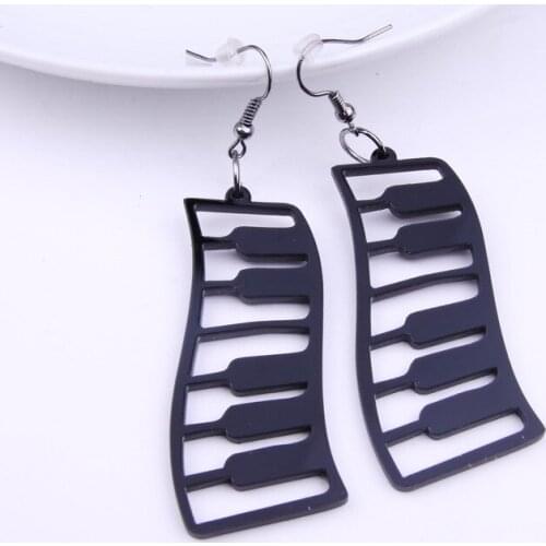 2020 New Fashion Acrylic Black Note Dangle Earring Cool Sexy Unique Long Music Earrings for Women Mujer Brincos Grandes Jewelry
