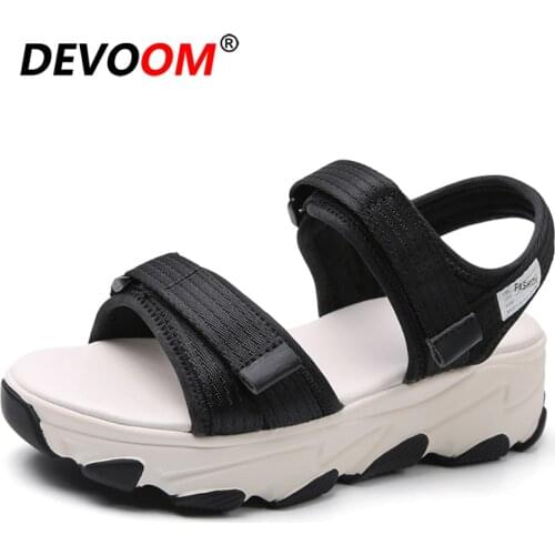 2021 Summer Platform Shoes Fashion Chunky Girls Sandals Flat Black Sneakers Casual Ladies Sliders Shoes and Sandals Women EU 40