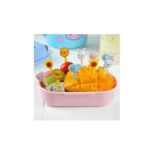 1pack Mini Animal Farm Cartoon Food Fork Fruit Pick Sign Bento Lunches Party Decor Vegetable Tableware Dinnerware