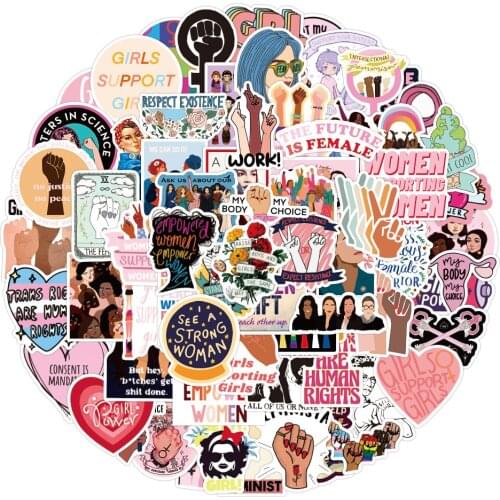 10/50/100PCS Feminist Cartoon Forced Girl Stickers Laptop Phone Skateboard Suitcase Waterproof Graffiti Sticker Decal Kid Toy