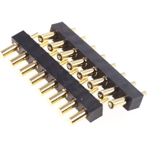 10 pcs 8 Pin 2.54 mm Pitch Concave Face Target Connector 5.8 mm Height Through Holes For Spring Loaded Pogo Pin Connector