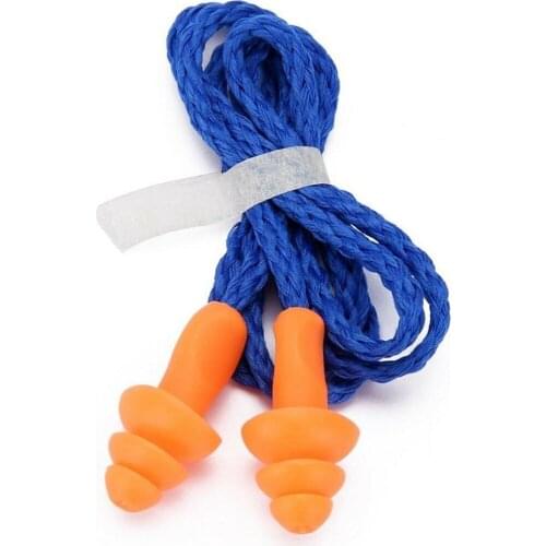 New 10Pcs Soft Silicone Corded Ear Plugs ears Protector Reusable Hearing Protection Noise Reduction Earplugs Earmuff Sleep