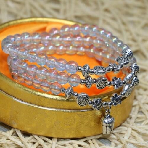 10 style multicolor electroplate crystal multilayer bracelets bangle for 6mm round beads fashion women pendant diy jewelry B2244