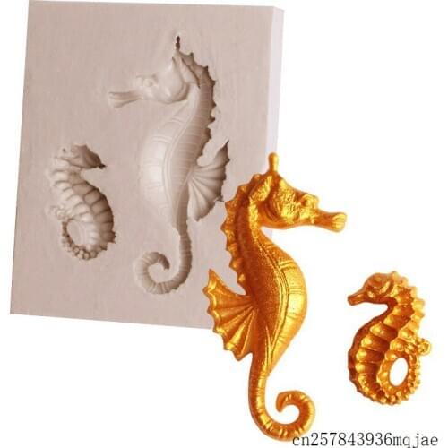 100pcs Cake Tools Sea Horse Mould Silicone Seahorse Mold Cake Fondant Tool Decorating DIY Kitchen Bakeware