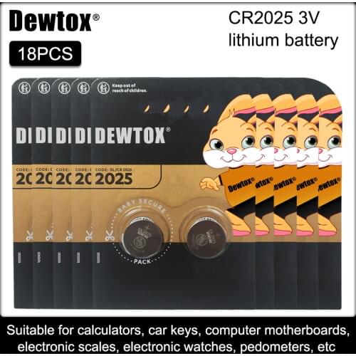 18Pcs 3V Button Coin Cell Lithium Battery for DURACELL CR2025 LM2025 BR2025 DL2025 KCR2025 For Main Board Remote Control Toy