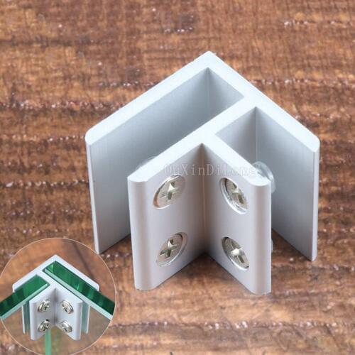20 Pieces Aluminium Glass Clamp Clip Bracket 90 Degrees for 10-12mm Thickness JF1987