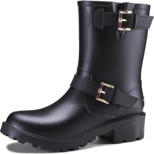257-479 TONGPU Womens Lace-Up Half Rain Boots
