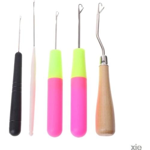 5pcs/Set Plastic Crochet Needle Braiding Latch Hook Weaving Hair Dreadlock Craft