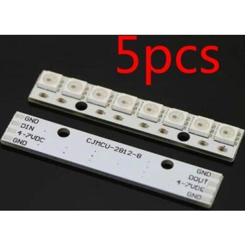 5pcs ws2812 5050 RGB LED lights of 8 channels development board for the Arduino