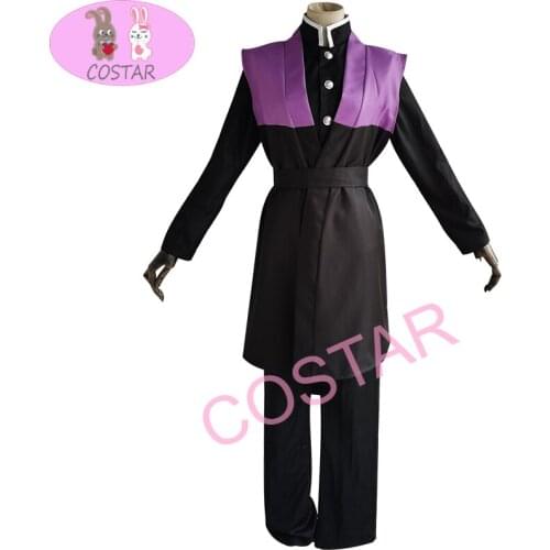 Anime! Demon Slayer:Kimetsu no Yaiba Shinazugawa Genya Game Suit Uniform Cosplay Costume Halloween Carnival Outfit For Unisex