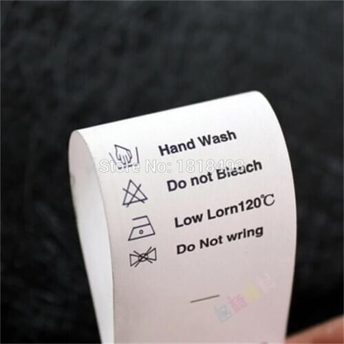 Free shipping custom clothing care labels/washable label/garment printed tag/non-woven fabric label/washing signs 100 pcs a lot